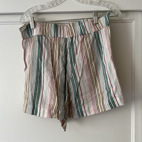 Loft Beach green and tan striped set. Tank top with front buttons and shorts. - Picture 8 of 8